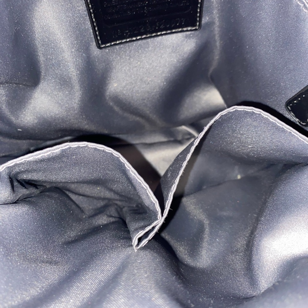 Coach Purple Camo Nylon Tote with Black Leather Trim - Picture 9 of 10